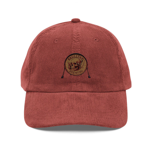 Vintage Corduroy Cap with Skulltale Brewing Embroidery - Retro Style Hat for Casual rebellious activity