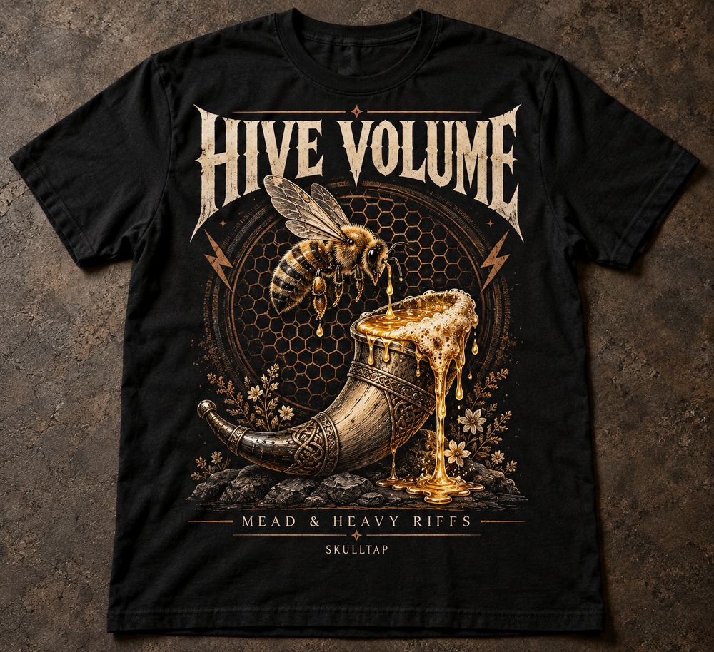 SkullTap — Hive Volume Mead Tee illustrative mockup