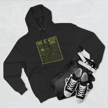 Walk... With lime three panel fleece hoodie- Sasquatch cut