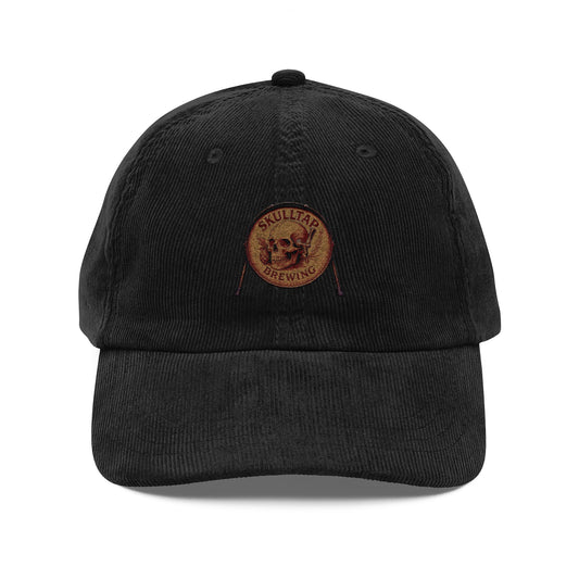 Vintage Corduroy Cap with Skulltale Brewing Embroidery - Retro Style Hat for Casual rebellious activity
