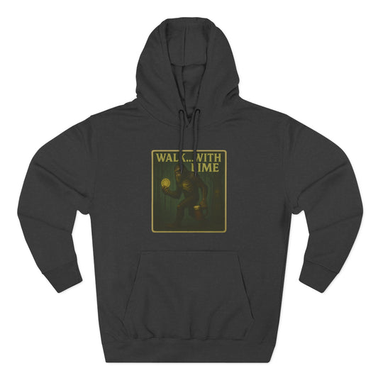 Walk... With lime three panel fleece hoodie- Sasquatch cut